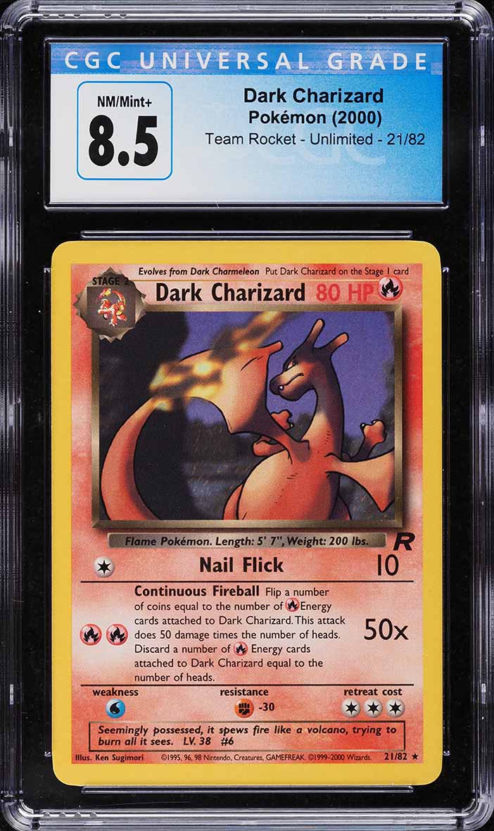 Dark Charizard Team Rocket 21/82 - CGC 8.5 NM/Mint+ (Pokémon 2000, Unlimited)