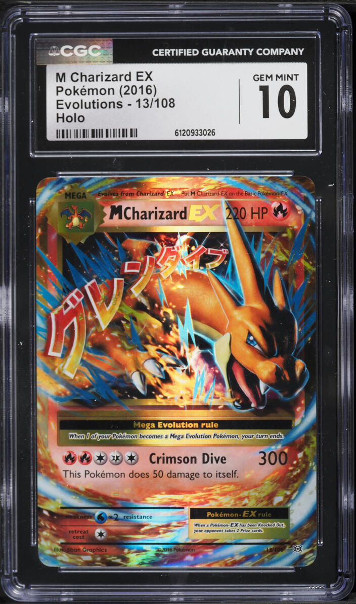 Carta Pokémon M Charizard EX #13/108 Holo – XY Evolutions 2016 – CGC 10 GEM MINT