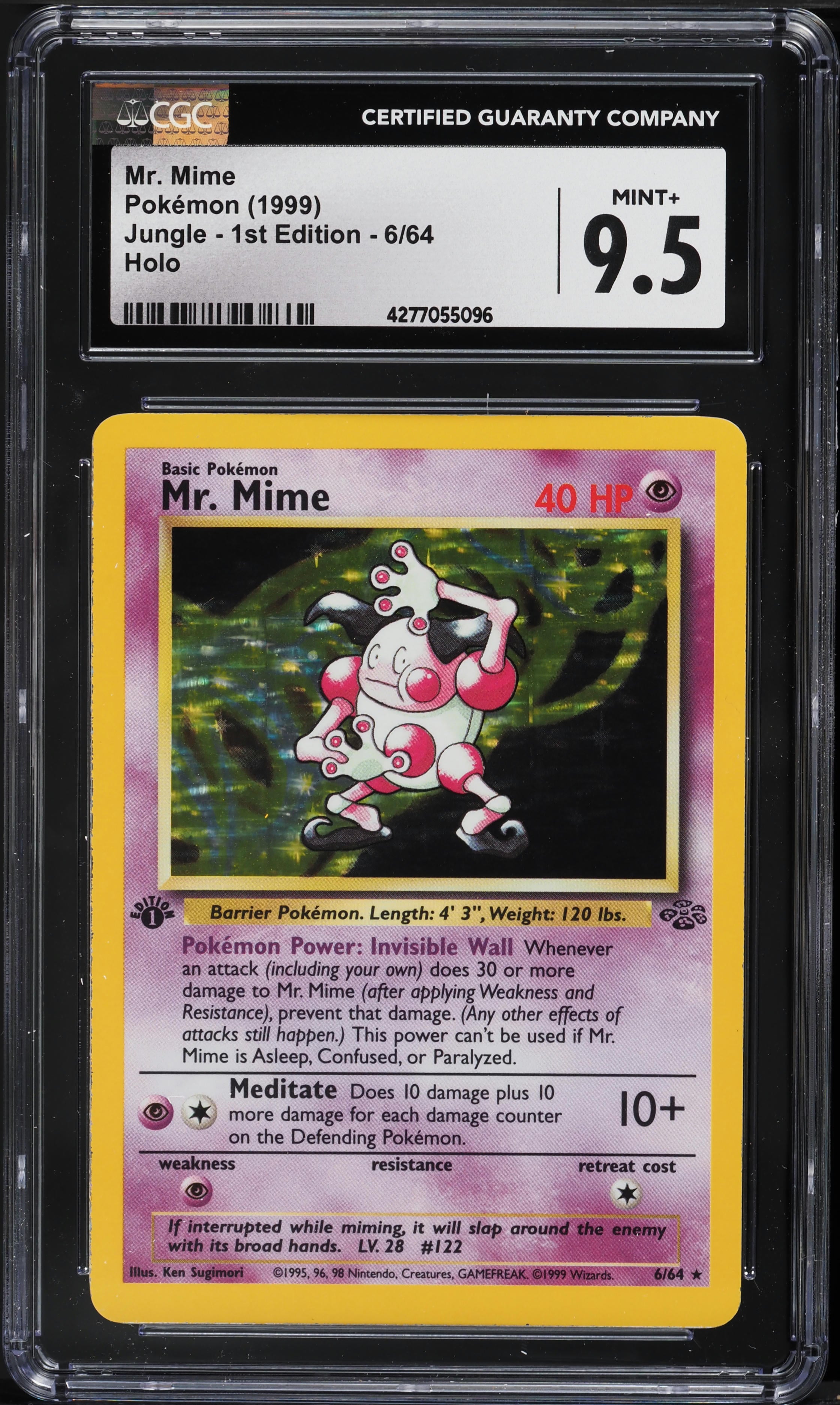 Carta Mr. Mime 1st Edition Jungle 1999 Holo - Pokémon #6 CGC 9.5 Mint+