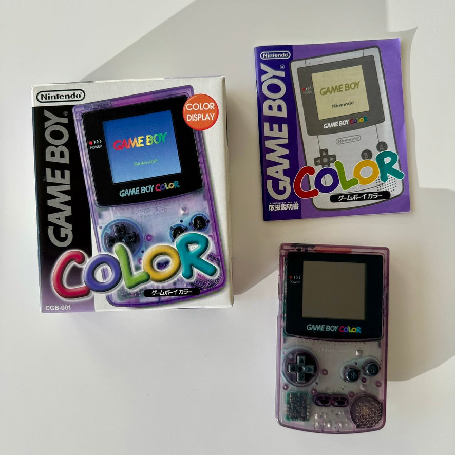 Nintendo Game Boy Color Clear Purple CGB-001 Japonés Completo en Caja con Manual Original