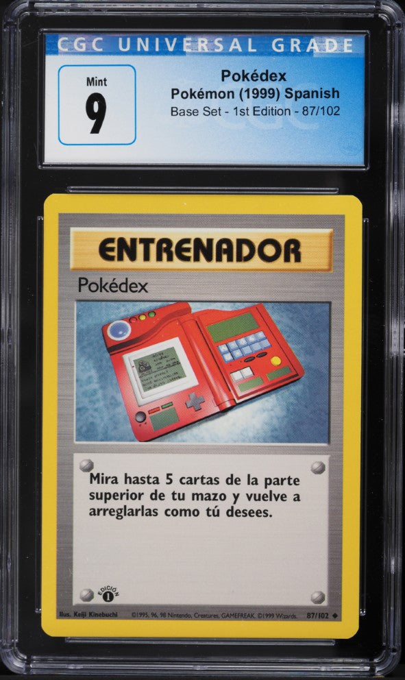 Pokédex 1ra Edición 87/102 - CGC 9 Mint (Base Set Español 1999)