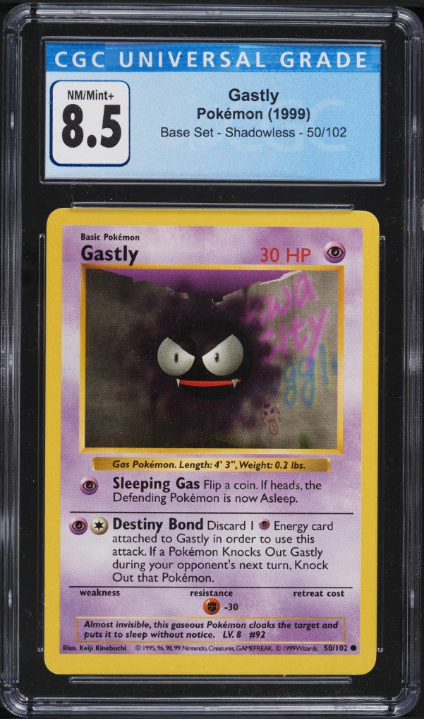 Gastly Shadowless 50/102 - CGC 8.5 NM/Mint+ (Pokémon Base Set 1999)