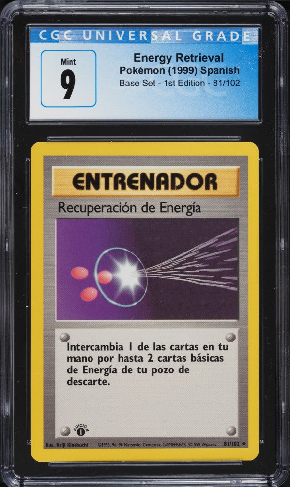 Recuperación de Energía 1ra Edición 81/102 - CGC 9 Mint (Energy Retrieval, Base Set Español 1999)