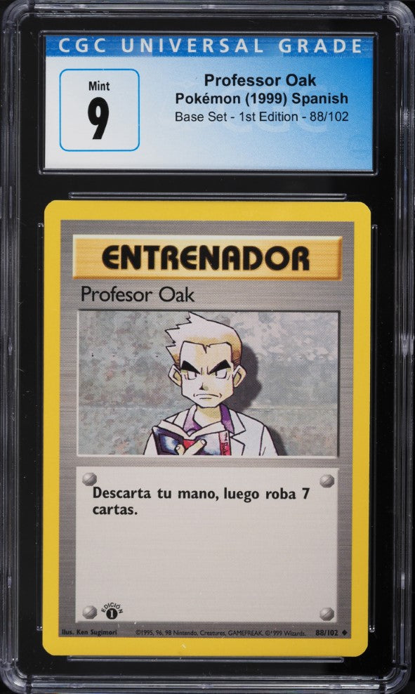 Profesor Oak 1ra Edición 88/102 - CGC 9 Mint (Base Set Español 1999)