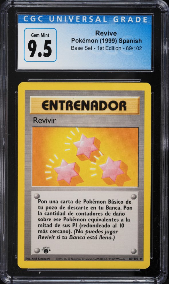 Revive (Revivir) 1ra Edición 89/102 - CGC 9.5 Gem Mint (Entrenador, Base Set Español 1999)