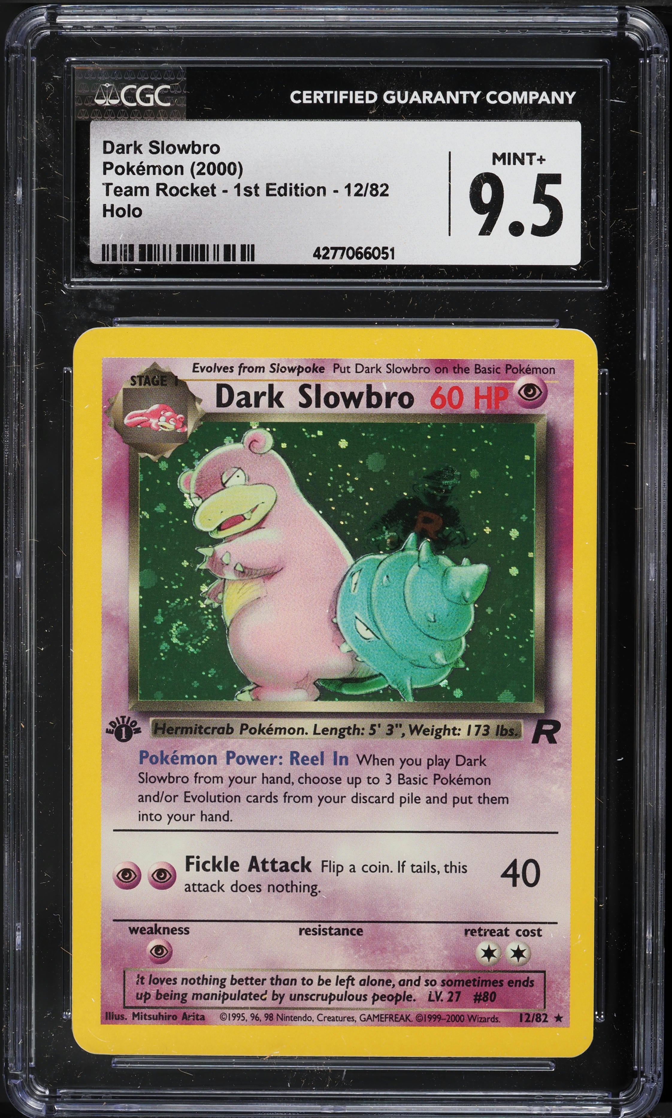 Carta Pokémon Dark Slowbro Holo 1ra Edición Team Rocket (2000) - CGC 9.5 MINT+