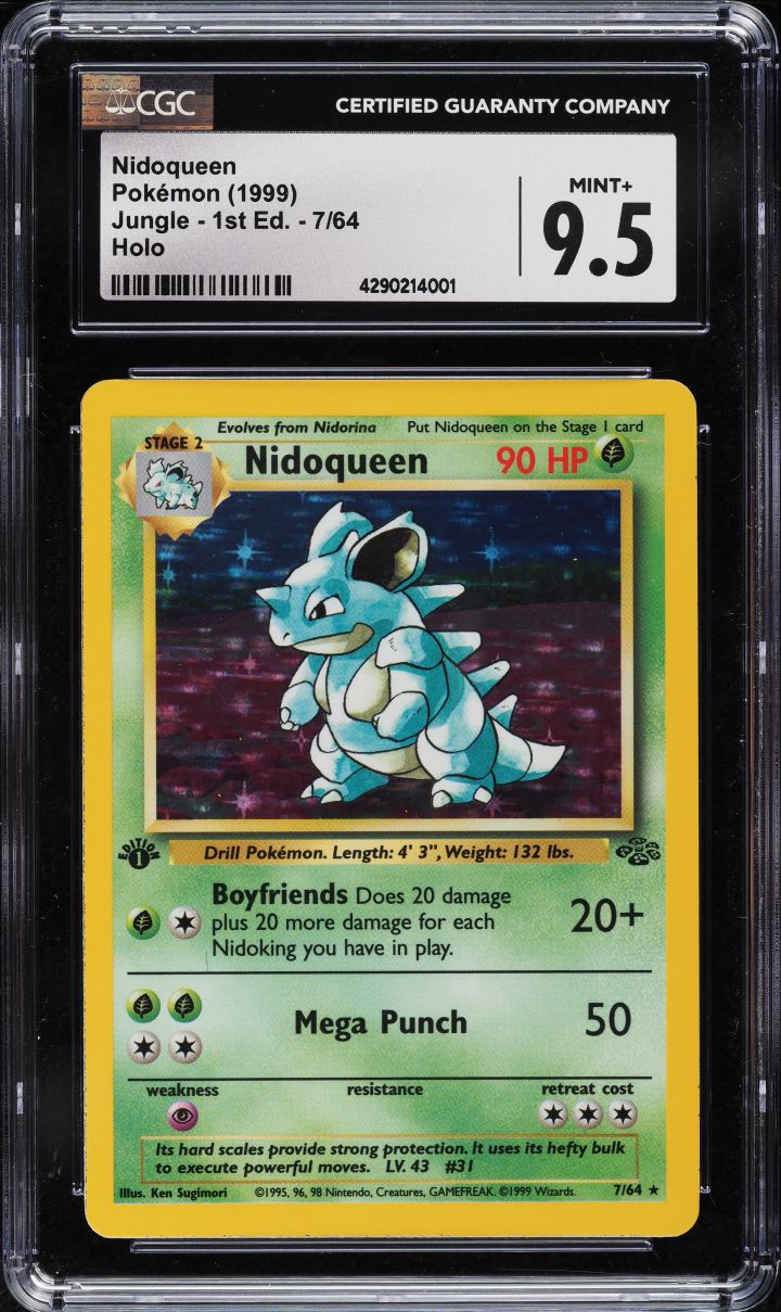 Carta Nidoqueen 1st Edition Jungle 1999 Holo - Pokémon #7 CGC 9.5 Mint+