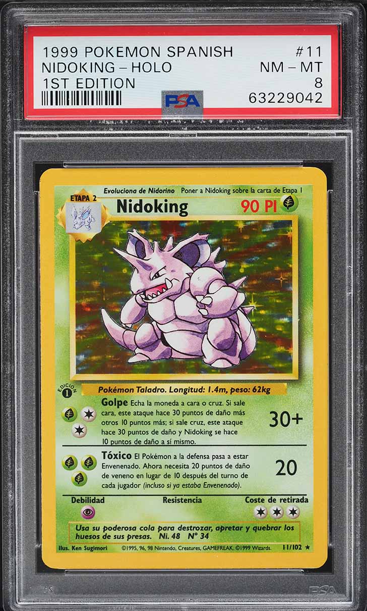 Nidoking Holo 1st Edition (Base Set Español / Nidoking) 1999 #11 - PSA 8 NM-MT