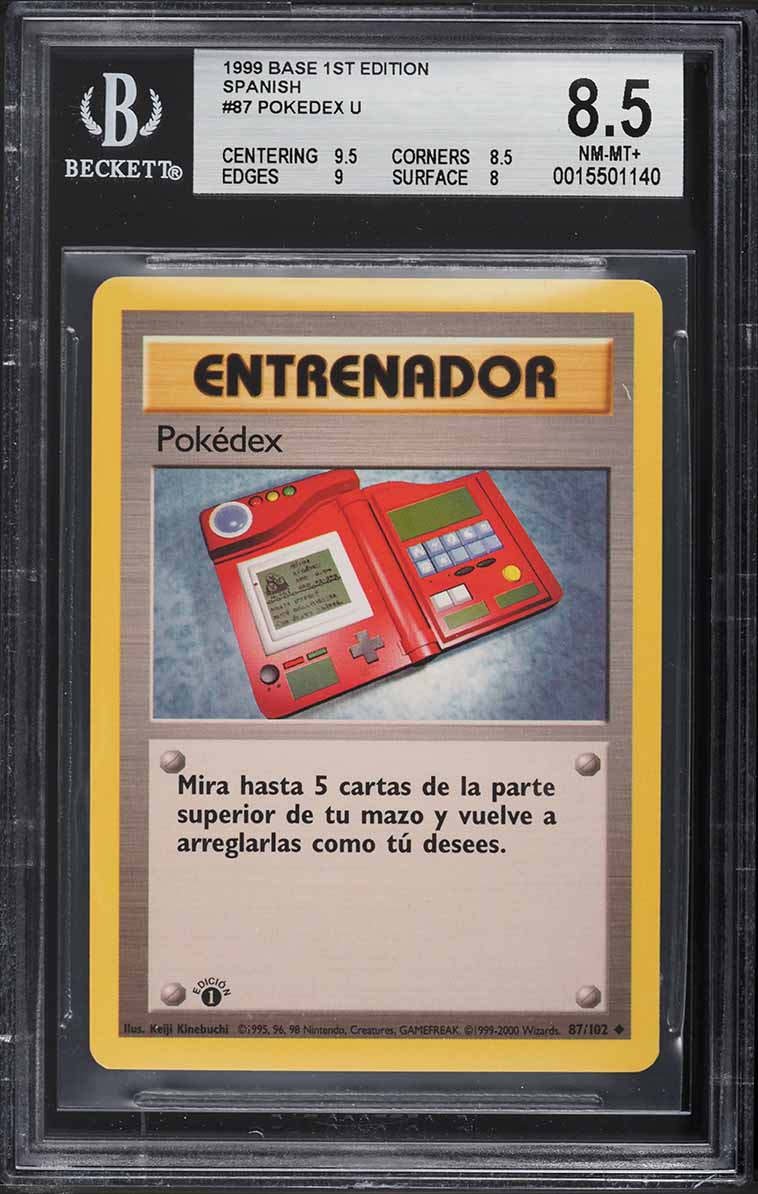Pokédex 1ra Edición Base Set Español 1999 #87 - BGS 8.5 NM-MT+ (Pokémon TCG)