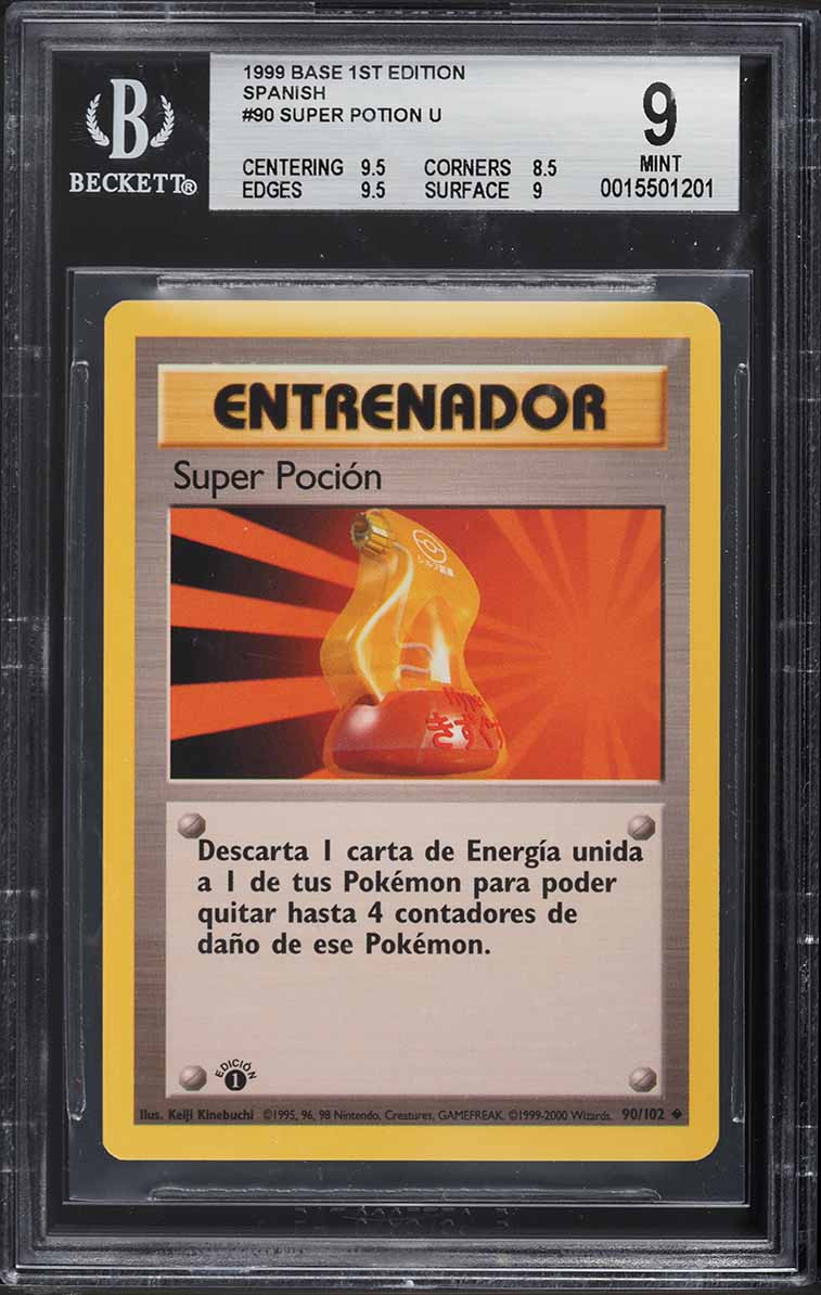 Super Poción 1ra Edición Base Set Español 1999 #90 - BGS 9 MINT (Pokémon TCG)